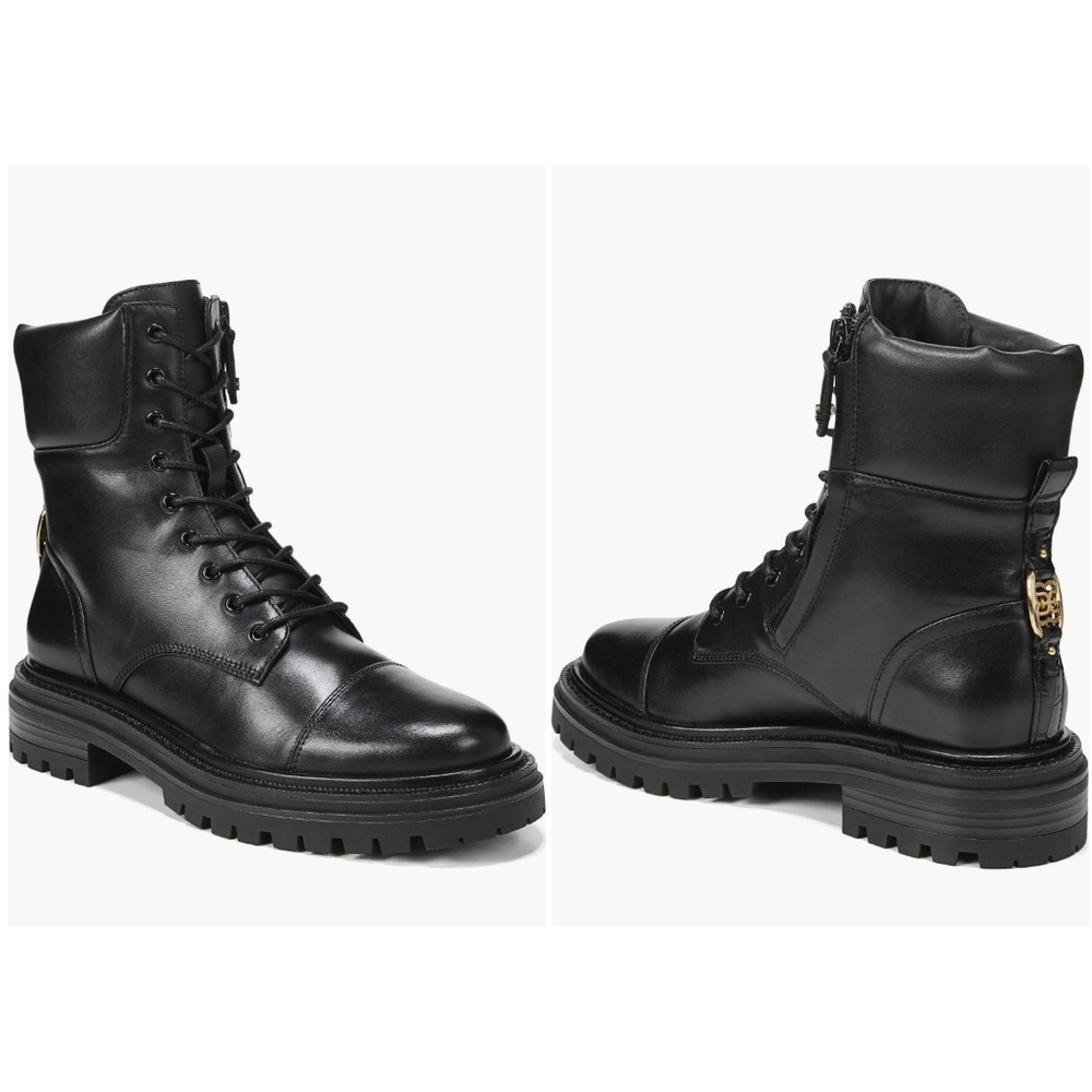 Sam Edelman Black Leather Moto Boots